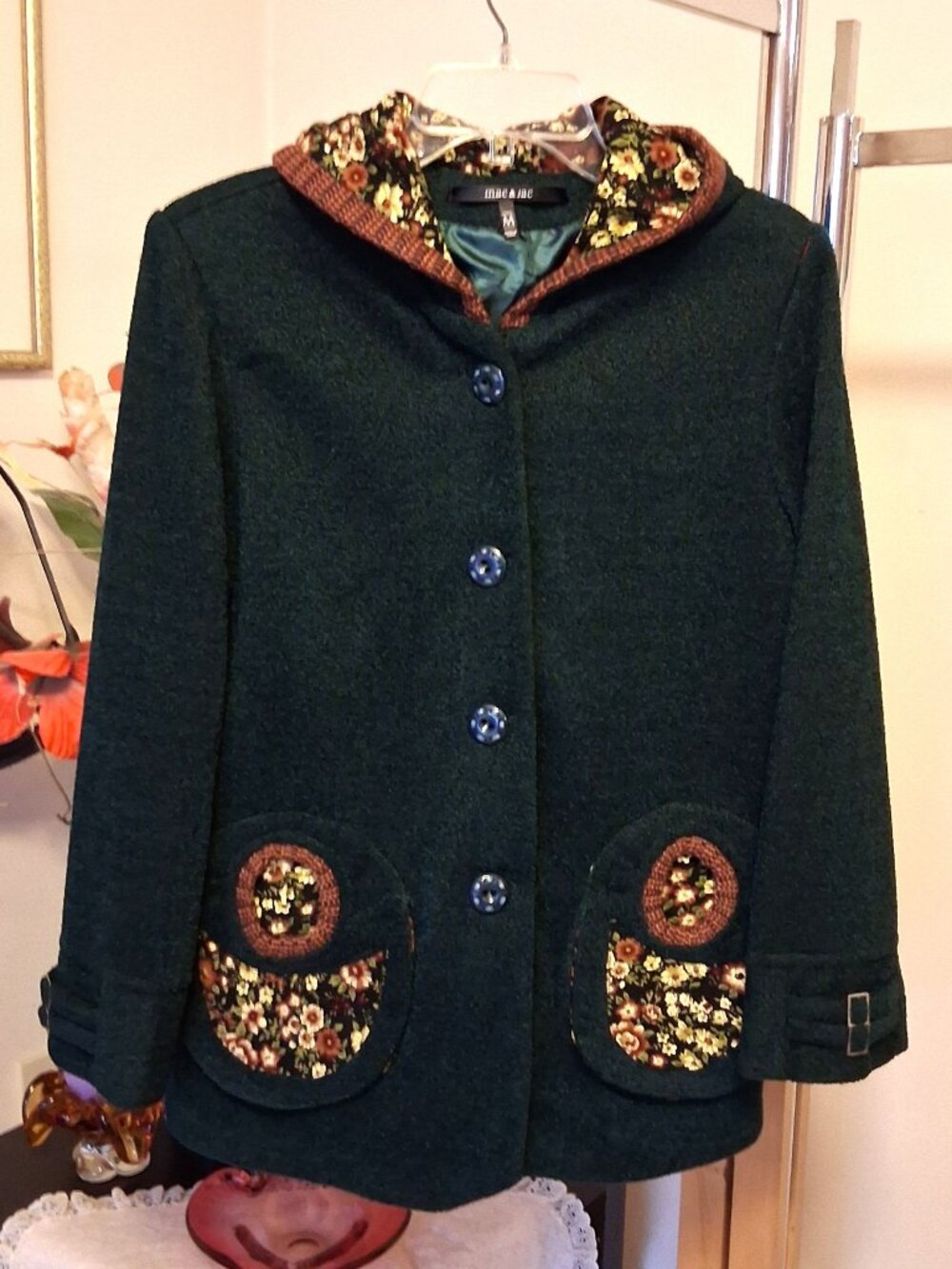 NWOT mac & jac Teal Blue Lined Bomber Jacket Lined Hooded Jackets 10 M